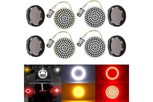 Benlari 1157 LED Turn Signals Front Rear 81 LED Lights Super Bright Bulbs Lens Covers Kit 1986-2023 Compatible for Harley Davidson Touring Dyna Softail Sportster Street Glide Road Glide Iron 883