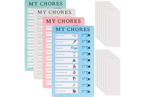 SIYOMG 4 Stück My Chores Checkliste Board mit 12 Blanko Papier, to Do List Chore Chart Memo Plastiktafeln für RV Zuhause Reisen Zeitplan Lernplanung Erinnerung