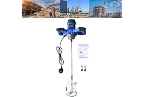 VICKYHOME 2600W Portable Paddle 1700 U/min Mixer Concrete Mixer with 6 Adjustable Speeds for Mixing Cement and Paint, 240V Plaster Mixer Electric Hand-Held Mixer with Security Locking Button