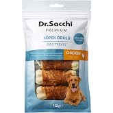 Dr.Sacchi Premium Tavuk Sargılı Beyaz Sığır Derisi Pres Kemik Tahılsız K&ouml;pek &Ouml;d&uuml;l&uuml; 3&rdquo; 22-25 Gr 5'li
