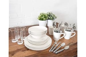 Sabichi 36 Piece Dinner Set Boxed Tableware & Cutlery Set Ideal for Students