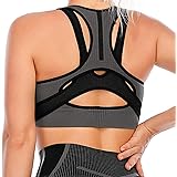 DODOING Women High Impact Support Sports Bra Seamless Yoga Gym Bra Workout Fitness Activewear Racerback Padded Bras