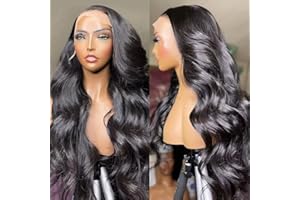Bele Body Wave 13x4 Transparent Lace Front Wigs Human Hair Brazilian 180% Density HD Glueless Lace Front Wigs Huamn Hair for Black Women Natural Color Pre Plucked with Baby Hair 26inch