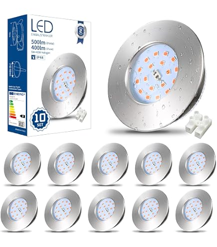 Oktaplex LED Einbaustrahler – Flach, Dimmbar, Schwenkbar & Warmweiß (2700K), 3er Set, Je 5W
