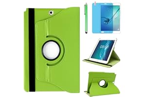 R.SHENGTE Case for Samsung Galaxy Tab A 9.7 inch 2015 (SM-P550 SM-T550 SM-T555) - 360 Degree Rotating Stand Case Smart Protective Cover,With Stylus Pen,Screen Film (Green)