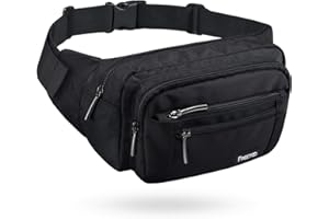 FREETOO Gürteltasche für Damen und Herren mit 6 Reißverschlusstaschen – wasserdichte Bauchtasche für Spaziergänge mit Hunden, Laufen, Wandern, Reisen und Urlaub