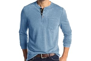 AUMELR Mens Long Sleeve T Shirt Cotton Henley Shirts Casual Fashion T Shirts