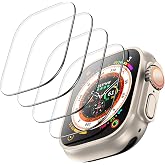 TOCOL 4 Pieces Screen Protector for Apple Watch Ultra 2/1 49mm, Scratch Resistant, Bubble-Free, HD Clear, Compatible Kit Easy