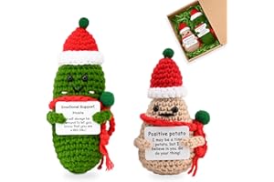 YoHyien Positive Potato & Positive Pickle Set Natalizio, Simpatica Supporto Emotivo Pickle, Supporto Emotivo Patata con Confezione Regalo, Idee Regalo Originali per Donne, Fidanzata, Fidanzato