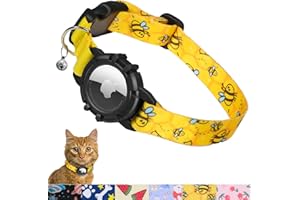 JIARUI AirTag Katzenhalsband,AirTag Halter und Glocke, Leichte Tracker Katzenhalsbänder für Mädchen Jungen Katzen