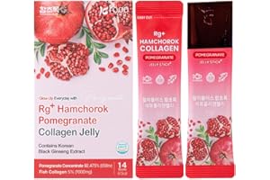 HAMCHOROK Gelée de collagène de grenade Rg+ (20gx14stick) / Anti-âge Korean-Beauty /360DA Collagène marin + Vitamine C&E Concentré de ginseng pour le soutien immunitaire(14)