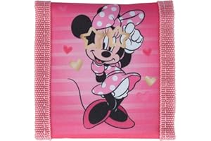 DISNEY Minnie Maus Vadobag VB26363, Geldbörse, Strapazierfähige Kindergeldbörse mit Klettverschluss. Die Geldbörse hat EIN Kleingeldfach mit Reißverschluss, EIN Scheinfach Pink