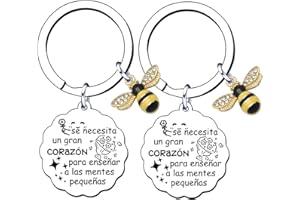 GUOYU 2 Piezas Regalo Llavero Profesor Maestro,Regalo Graduación Profesor Mujer,Regalo del dia del Maestro Regalo de acción de Gracias