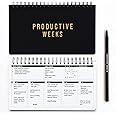 2025 Weekly Planner | Undated Daily Monthly Productivity Pad with Habit Tracker, Weekly To Do List & Free Pen | Spiral-Bound Desk Organizer Notepad for Adhd, Work, College & Home | Lasts 1 Full Year