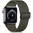 Oielai Solo Loop Strap Compatible with Apple Watch Strap 38mm 40mm 41mm 42mm 44mm 45mm 46mm 49mm, Adjustable Stretch Nylon Braided Sport Strap for iWatch SE Series 10/9/8/7/6/Ultra/5/4/3/2/1