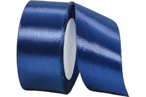 YAYAFUNFUN Cinta de Satén Ancho 40mm,Cinta Regalo Azul Marino,22m Seda Raso-Inta de Lazo,Cinta de Tela para Envolver regalos,Manualidades,Ramo de Novia,Globos,Cinta de Raso para Decoración de Recuerdos de Boda