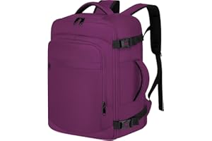 ENZOSUM Bagaż podręczny, plecak, bagaż podręczny, plecak do samolotu, mały plecak podróżny pod siedzeniem, bagaż podręczny, torba na weekend, krótki torp, dla mężczyzn i kobiet, czarny, liliowy, 40x20x25cm