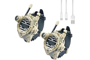 ydi Walkie Talkies for Kids, Rechargeable Kids Watch, Walkie Talkie, Two-Way Range with Flashlight, Camping, Hiking, Cycling, Outdoor Toys, Gifts for Girls and Boys, 2