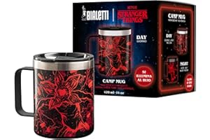 Bialetti Tazza Termica con Manico Stranger Things, si illumina al buio, perfetta tenuta della temperetura, no Lavastoviglie, capienza 420 ml