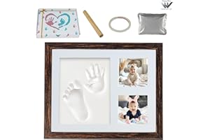 NEOWS Kit Completo Marco Huellas Bebe Recién Nacido, Regalo Original para Bebes Recien Nacido Niña Niño, Recuerdo Perfecto para Baby Shower, Mamas, Nacimiento y Perro, Arcilla Segura y Sin Grietas