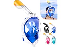 ‎HINATAA HINATAA Schnorchelmaske, 180° Vollgesicht, Tauchmaske, freies Atmen, Anti-Beschlag- und Anti-Leck-Technologie mit verstellbaren Kopfbändern für Erwachsene, Jugendliche, Kinder