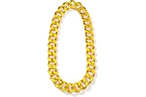 RICEEL Herren Goldkette, Hip Hop Rapper Kette Halskette, Gefälschte Halskette aus Kunststoff