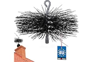 KOTARBAU Chimney Brush Made of Plastic, 200 mm, Fireplace Broom, Plewa Ceramic Stainless Steel Pipe Soot Broom Chimney Brush, Stainless Steel Fireplace Cleaner (200 mm)