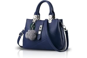 NICOLE & DORIS 2025 Nouveau Sac à Main Femme Sacs Portés Main Mode Sac Bandoulière Élégant Sac Epaule Sacoche Femme Sac à Poignée Supérieure avec Pom Poms