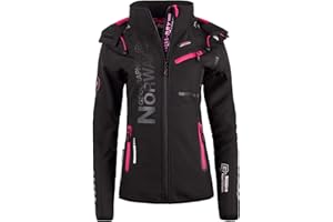 Geographical Norway de mujer chaqueta softshell chaqueta con capucha cortavientos resistente actividades al aire libre senderismo otoño primavera BANS producción
