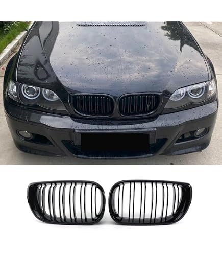 Pair Car Gloss Black Carbon Front Kidney Grille Gr... - Vicedeal
