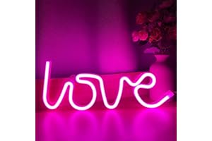 ENUOLI Amour néon rose néon signe néon Love Sign Art Applique murale USB/batterie LED néon signe néon pour chambre de fille Light up Love Neon Sign pour Saint Valentin Mariage