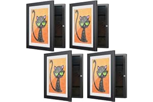 DURPAR 4 marcos de fotos con apertura frontal, marcos de fotos para niños, marco para niños, colocación artística de 150 + A4 (negro)