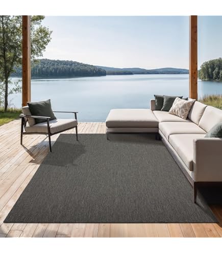 AKCILA Brussels Outdoor Teppich Beige - Wetterfester Sisal-Teppich Für Terrasse & Balkon