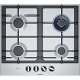 Bosch PCH6A5B90 Serie 6, Piano cottura a gas, FlameSelect: regolazione con nove livelli di potenza predefiniti, WOK, griglie 