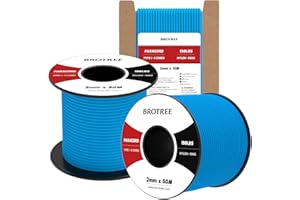 Brotree 2mm Paracord 3 Hebras 30M 100% Nylon Cuerda de Paracaídas para Al Aire Libre, Artesanía, Bricolaje - 90kg Carga de Rotura (Azul)