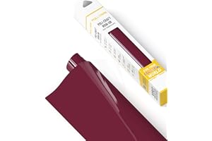 POLI-TAPE Poli-Flex® Turbo® - Vinile Termo trasferibile per Tessuti – Foglio di Pellicola Flessibile stirabile, Foglio per per t-Shirt per Plotter Cricut e Silhouette, Bordeaux, 30,5cm x 122 cm