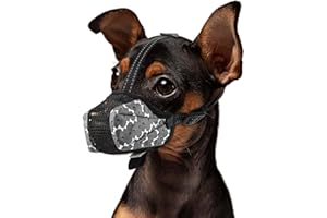 BONTHEE Dog Muzzle,Soft Mesh Muzzles for Small Medium Large Sized Dogs,Muzzle for Dogs to Prevent Biting,Breathable Puppy Muzzle for Scavenging Grooming Biting Chewing and Licking