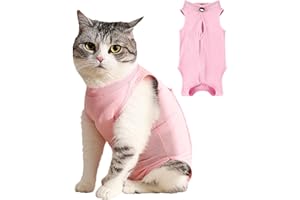 Tomtary Cat Surgical Recovery Suit Professional Cat Surgery Recovery Suit Anti Licking Cat Vest Body Suits Medical Care Cone Collar Alternatives Suit for Cats Weaning Wounds Skin Diseases(Pink M)