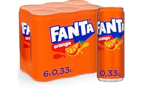 ‎FANTA Fanta Orange - super frische Limonade mit Orangengeschmack und Spaß-Garantie in Einweg Dosen (6 x 330 ml)