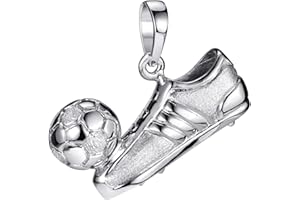 MATERIA by Matthias Wagner Fußball Anhänger Silber 925 für Herren und Jungen in 3 Farben