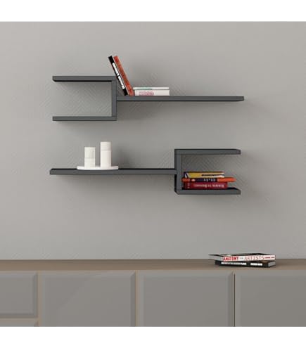 Hocuspicus Wandplank met 3 niveaus, modern design, 3-delige zwevende