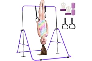 TINY TUMBLERS Gymnastics bar for kids - A great piece of gymnastic equipment for home use for a range of ages - Rings and hand grips included!