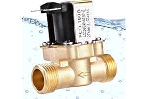 Gloryit Válvula Solenoide 1/2 ", 220V Electroválvula, Solenoide Eléctrica Latón, Electroválvula de Latón, Electroválvula Magnética, Solenoide de Entrada de Agua Para Control de Agua N/C