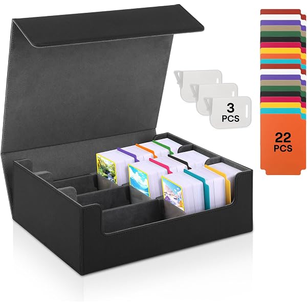 Boîte Rangement Cartes 1800+ Cartes - Coffret Magnétique Cuir PU TCG Magic Commander