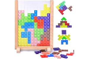 DYDHRER Montessori Spielzeug ab 3 4 5 6 Jahre,Tetris Spiel Puzzle Set,3D Transparentes Gehirn Spielzeug,Puzzle Balance Spiel, Intelligenz, Bunte Blöcke, Tetra Tower Spiel für Kinder und Erwachsene