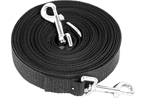 NICEJOOE Training Lead for Dogs, Long Dogs Training Leads with Handle, 15m Long Lead for Large, Medium and Small Puppy, Strong Line Leash for Pet Recall Tracking Obedience Camping Play Outdoor, Black