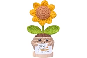 Mwmoeen Pocket Hug Positive Sonnenblume Puppe, Lustige Kreative Strickwolle Sonnenblume Motivationsgeschenke Beste Freundin Geschenke für Freundin Kleine Geschenke für Frauen(E30)