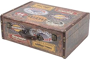 HMF VKO107 Valigia in Legno Vintage | 44 x 32 x 16 cm | Grande | Garage