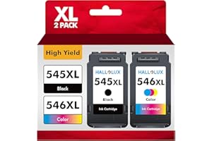 HALLOLUX PG-545XL CL-546XL PG545 CL546 XL Druckerpatronen für Canon 545 546 XL PG 545XL CL 546XL Patronen für Pixma MX490 MX495 TR4550 TR4551 MG2550s MG2555s TS3150 TS3151 (1 Schwarz 1 Farbe)