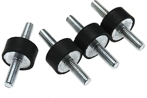 Enet Lot de 4 supports mâles M6 anti-vibrations en caoutchouc - Bobine, 20 x 10 mm - pour bateau et voiture
